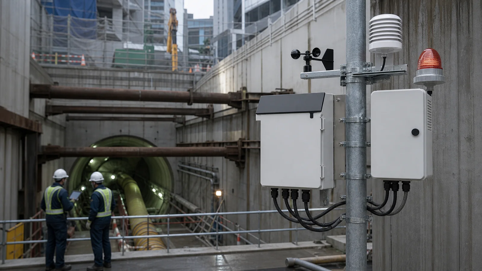 日本地下工程氣體監測應用情境示意